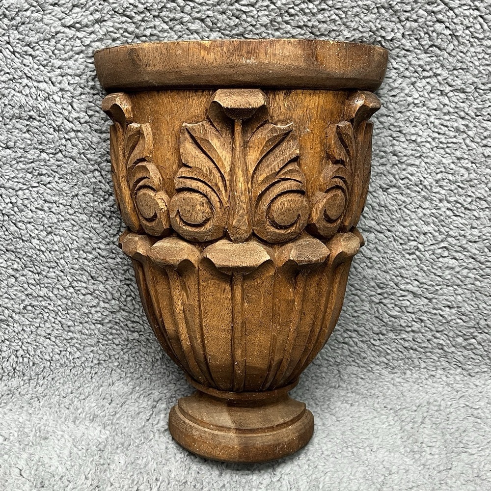 Pier 1 Solid Wood Corbel Wall Shelf Vintage Ornate Hollywood Regency